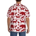 thumbnail image 3 of Rateoe red plaid Moose Bunny bear Pattern Men's Short Sleeve Classic Shirt, Casual Short-Sleeved Shirt, Lightweight Summer Shirt, Cuban Collar Shirt,Button-Front Shirt-Medium, 3 of 5