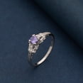 thumbnail image 5 of Mooneye 5mm Round Tanzanite 925 Sterling Silver Blossom Design Women Valentines Day Gift Ring, 5 of 8