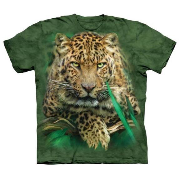Green 100% Cotton Majestic Leopard Novelty T-Shirt