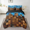thumbnail image 2 of Homewish Futuristic Cubes 7-Piece Twin Bedding Sets For Children Teens Adults,Geometric Plaid Grid Bedding Comforter Set,Abstract Vintage Aesthetic Breathable Sheet Sets,Ultra Soft Home Decor, 2 of 8