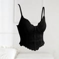 thumbnail image 4 of Karymi Cute Tops for Women Sheer Floral Lace Corset Cami Top, Thin Spaghetti Strap Underwire Bustier, Scalloped Hem Waist Cinching Crop Tank Vest Tops for Women Trendy, 4 of 9