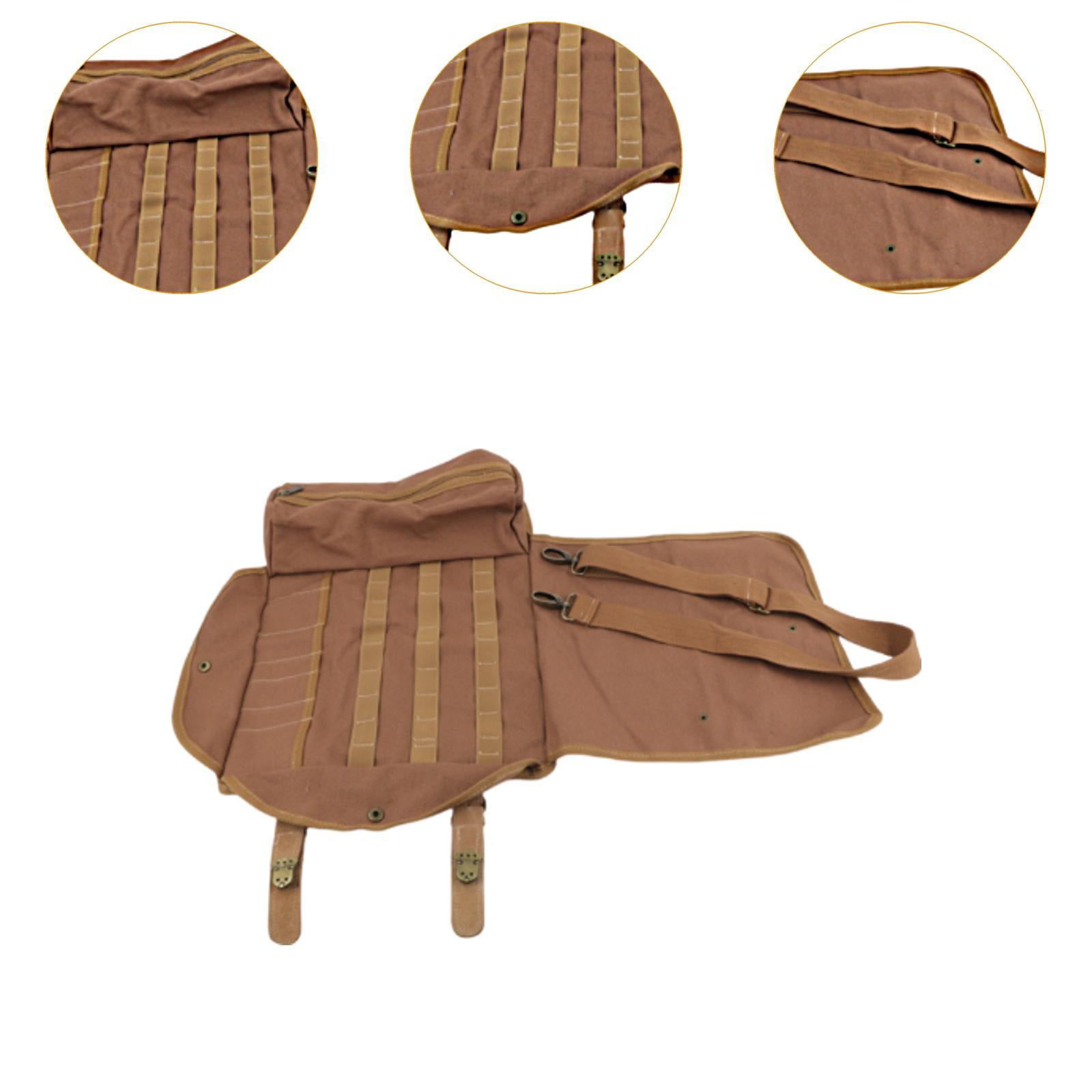 Fiocias Bar Tool Roll Bag Portable Bar Case Bag Protable Easy Carry Professional Storage Brown