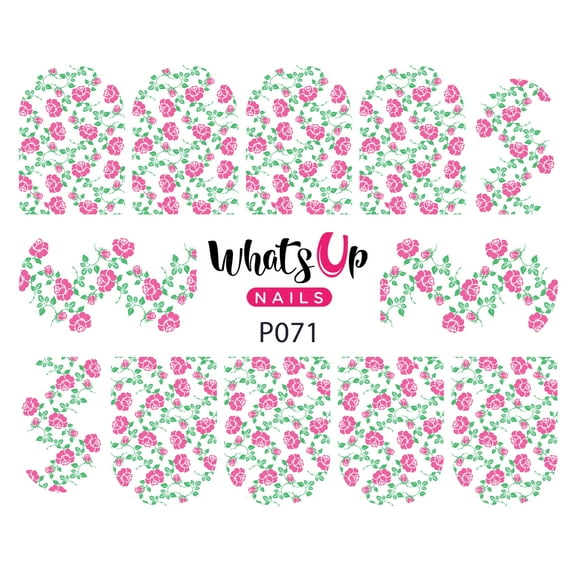 Whats Up Nails P071 Dainty Blooms Water Decal Sliders for Nail Art Design