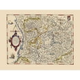thumbnail image 3 of Ortelius 24x19 Black Modern Framed Museum Art Print Titled - Northwestern Italy - Ortelius 1587, 3 of 5