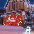 240X210CM Christmas Garage Door Banner Large Christmas Background Decor