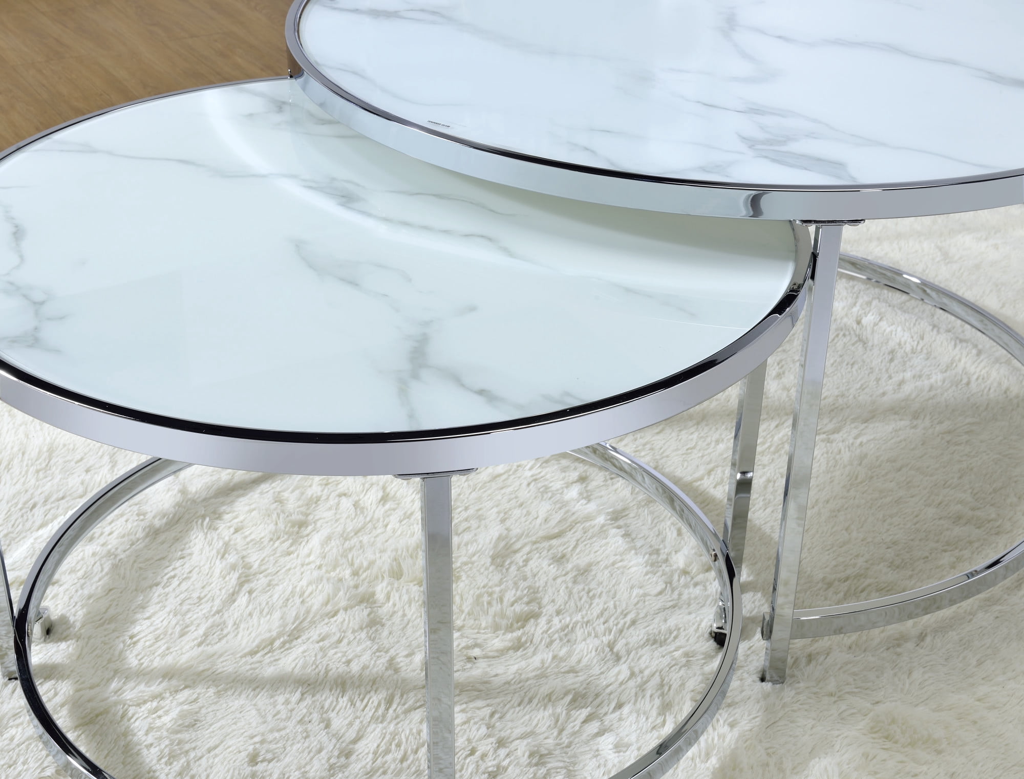 Steve Silver Rayne Faux Marble Nesting Coffee Tables