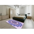 thumbnail image 5 of Ahgly Company Machine Washable Indoor Square Transitional Blossom Pink Area Rugs, 3' Square, 5 of 7