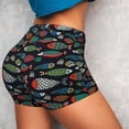 thumbnail image 4 of Fotbe Hand Drawn Colorful Fishes Seamless Shorts, Womens Workout Shorts High Waist Stretch Booty Short for Gym/Yoga/Running/Biking-X-Large, 4 of 9