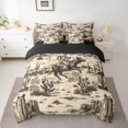 thumbnail image 2 of Homewish Vintage Cowgirl Cowboy Bedding Comforter Set 7pcs for Kids, Rustic Farmhouse Queen Bedding Sets, Western Horse Animal Reversible Queen Sheet Sets, Lightweight Room Decor, 2 of 7