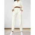 thumbnail image 4 of Conjunto de Dos Piezas para Mujer: Sudadera de Forro con Media Cremallera y Pantalón Deportivo Holgado con Bolsillos L, 4 of 7