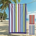 thumbnail image 1 of Microfiber Beach Towel Super Absorbent Fast Drying Polyester Blanket Compact Lightweight Travel Pool Bath Picnic Multicolor Striped Design 55 x 28 in 1 Towel, 1 of 6