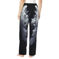 thumbnail image 3 of Balery Elegant Feathered Floral Wings print Women's Pajama Pants,Ultra Lightweight Pjs,Lounge Pant-Large, 3 of 9
