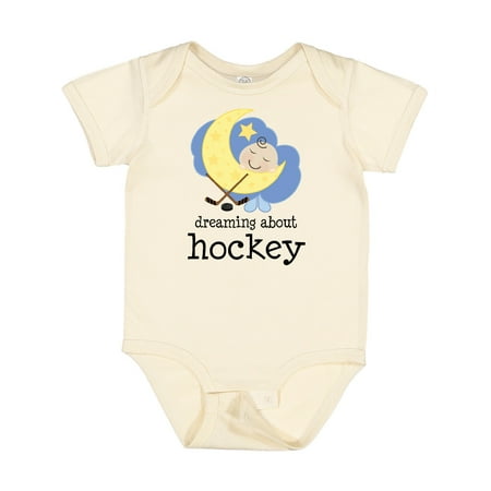 

Inktastic Dreaming About Hockey Gift Baby Boy or Baby Girl Bodysuit