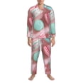 thumbnail image 3 of Balery Pastel Macarons Delight Pijama para Hombre de Dos Piezas con Manga Larga, Conjunto de Dormir y Descanso Suave con Bolsillos-Medium, 3 of 7