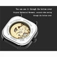 thumbnail image 6 of EXPLOJOY Men's Skeleton Square Mechanical Watch – Waterproof Automatic Timepiece with Mesh Strap & Fashion Design, 6 of 9