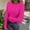 03-Hot Pink, variant on Women's Polka Dot Print Ribbed Long Sleeve Top, Crew Neck Slim Fit Stretchy Casual Shirt for Daily Layering Wear 13-Red XXL