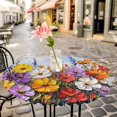 thumbnail image 6 of Vintage Wildflowers Round Tablecloth for 36-44 Inch Tables,Fitted Table Cover with Elastic Edge,Rustic Oil Painted Abstract Botanical Waterproof Outdoor Table Cloth Protector for Patio Garden Dinner, 6 of 9