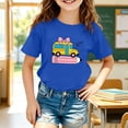 thumbnail image 2 of JCCXIN Little Girls Back To School Tshirts First Day Of School Clothes Pencil Bus Graphic Tops Crew Neck Short Sleeve Loose Fit Soft Festival Casual Everyday Wear,Blue,10-11 Years, 2 of 4
