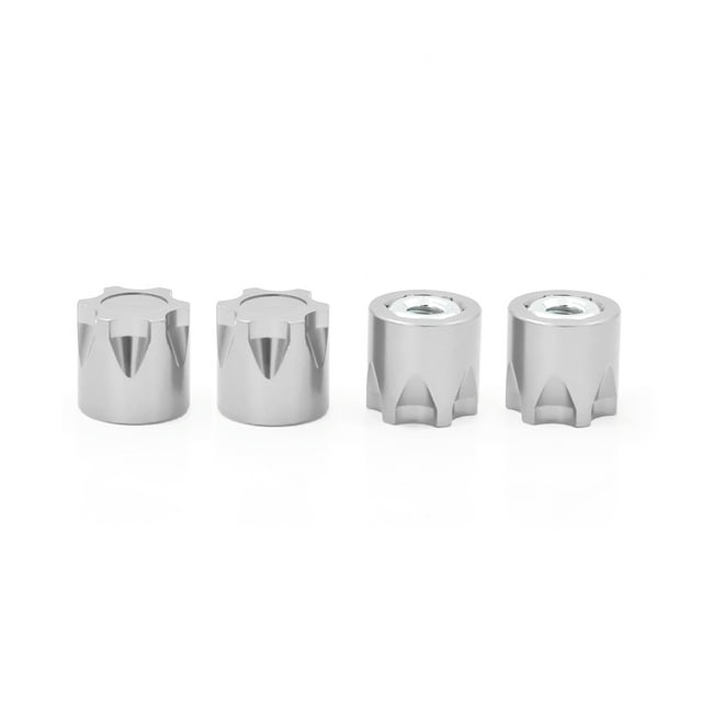 4-Piece Aluminum Wheel Rim Center Cap Set (Silver) - BJM365 Auto Accessories, Lightweight 15g per Unit, Compact 12x8x2cm Packaging for Car Wheel Hub Decoration and Protection