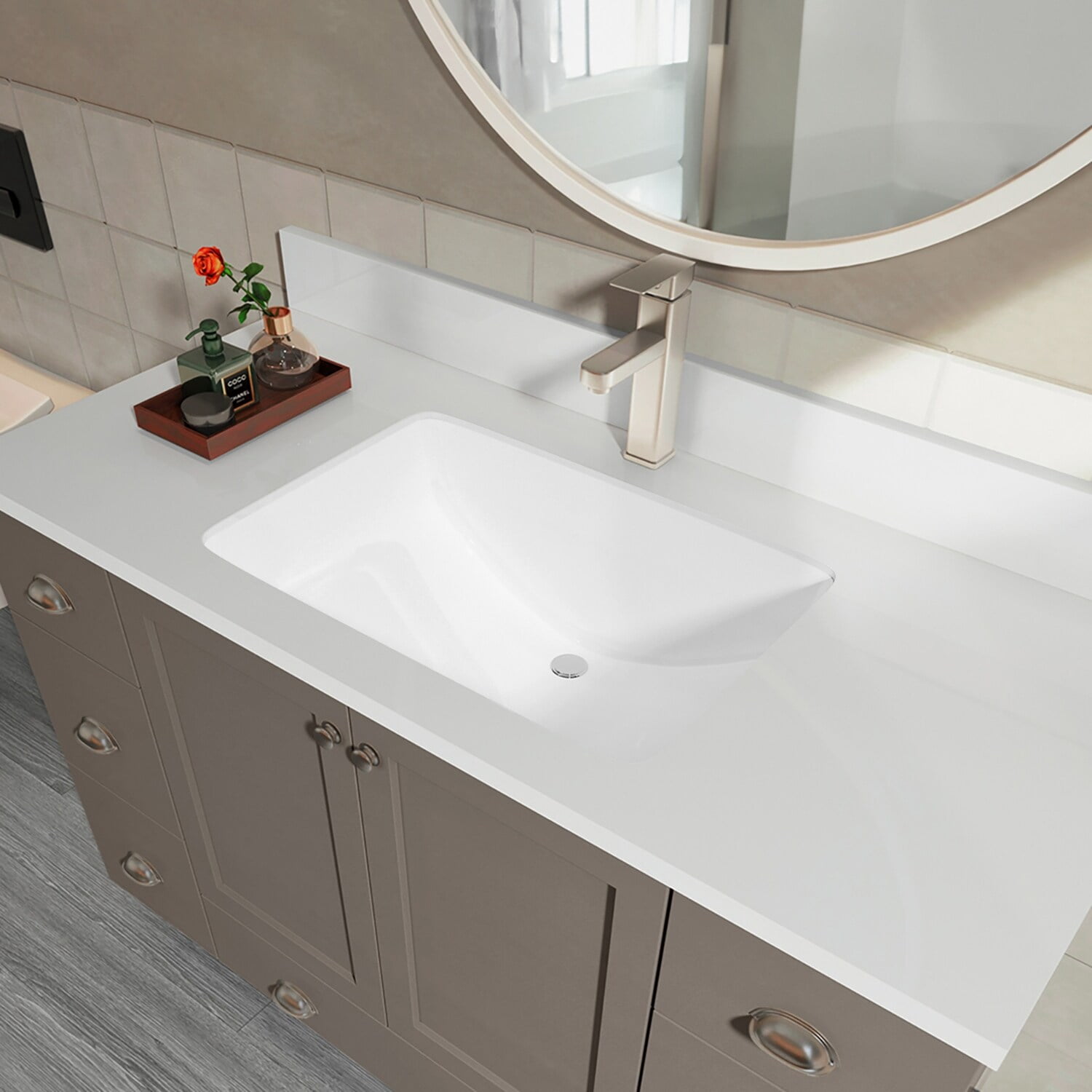 Porcelain Bathroom Sink - Undermount Vanity Sink In Glossy White (2 Pack)