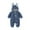 Blue, variant on Toddler Baby Boys Girls Jumpsuit Hoodie Romper Long Sleeve One Piece Outfits Newborn Infant Winter Plush Warm Romper Hoody Coat