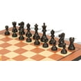 thumbnail image 6 of Deluxe Old Club Staunton Chess Set Ebonized & Boxwood Pieces with Mahogany & Maple Molded Edge Board - 3.75" King, 6 of 7