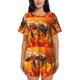 thumbnail image 1 of Balery Honeybee On Vibrant Flower Conjunto de Pijama para Mujer con Estampado, Dos Piezas de Manga Corta y Shorts, Ropa de Dormir Suave con Cuello Redondo y Bolsillos-XX-Large, 1 of 6