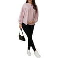 thumbnail image 2 of CAMISAS Y BLUSAS DE MATERNIDAD CHIC INSPIRADORAS PARA MUJERES, CON PLECA, BOTONES Y MANGA LARGA, TOP DE EMBARAZO Y LACTANCIA, TALLA 2XL, ROSA, 2 of 6