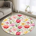 thumbnail image 2 of Spring Tulip Large Area Rugs for Bedroom Living Room, Soft Non Slip Carpet Bedside Rug, Summer Floral Botanical Elegant Round Floor Cover Kitchen Accent Rug 3.3' for Dining Room/Office, 2 of 9