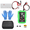 green, variant on Universal Fuel Injector Tester and Cleaner Tool Kit, DIY Cleaning Tool Kit with 8 Size Cleaning Adapters, 8 Pulse Modes, 4 Wires Dual Channel,12V/5V Output