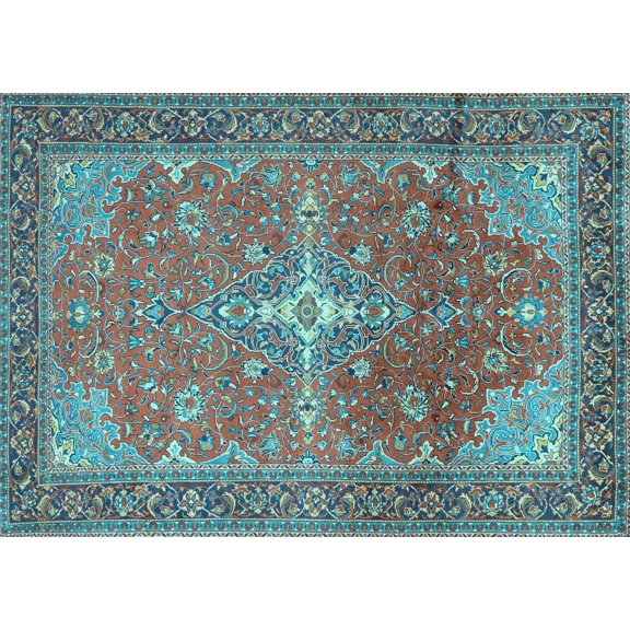 Ahgly Company Indoor Rectangle Persian Light Blue Traditional Area Rugs, 5' x 7'