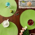thumbnail image 1 of Colección Classic Woven Tabletop, juego de manteles individuales para interiores y exteriores, redondos, 15" de diámetro, color lima, 6 piezas, 1 of 4