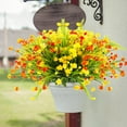 thumbnail image 5 of Artificial Flowers Outdoor Flowers UV Resistant Fake Plants Faux Plastic Flowers Greenery Shrubs for Hanging Planters Outside Porch Vase Pot Home Window Decoration (Orange, Yellow, Green), 5 of 5