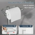 thumbnail image 4 of Toilet Paper Holder Stand, Post Pivoting Design Free Standing Toilet Paper Holder, SUS304 Stainless Steel Toilet Paper Roll Holder, Heavy Stable Base (Chrome), 4 of 12