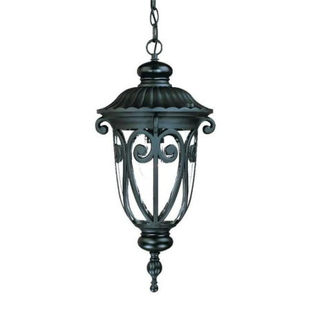

HomeRoots 397968 20.5 x 9.38 x 9.38 in. Naples 1-Light Matte Black Hanging Light