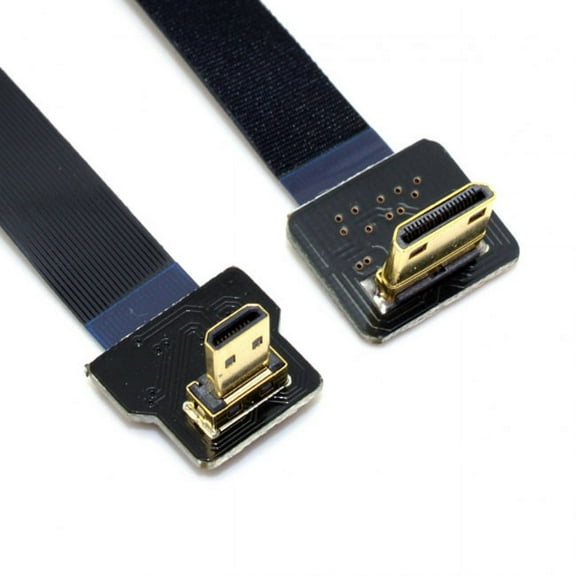 Xiwai CYFPV 90 Degree Down Angled FPV Micro HDMI Male to Mini HDMI FPC Flat Cable 20cm for FPV HDTV Multicopter Aerial Photography