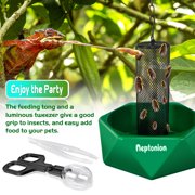 NEPTONION Hookable Chameleon Feeding Bowl Bugs Bar with Column for Prey to Climb and Move, Suitable for Lizard, Bearded Dragon, Iguana, Gecko, Toad, Frog