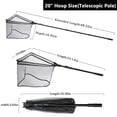thumbnail image 3 of SAN LIKE Fishing Net Folding Landing Nets Telescopic Sturdy Pole Handle Rubber Coated Net Extending to 98in for Saltwater, 3 of 8
