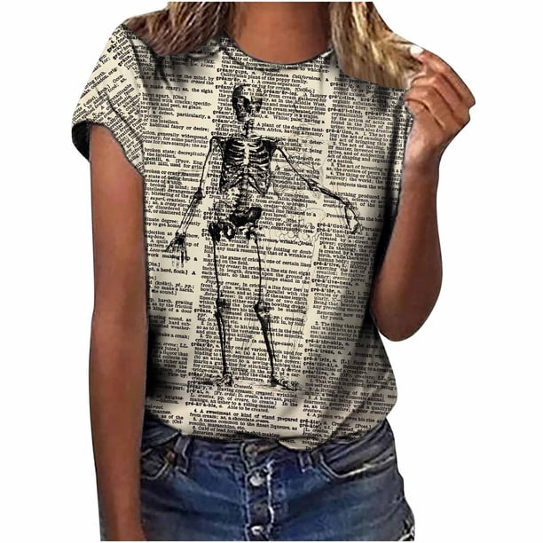 Tops de moda para mujer, divertidas camisetas informales holgadas con estampado, blusa, camisa estampada Fridja gope3343