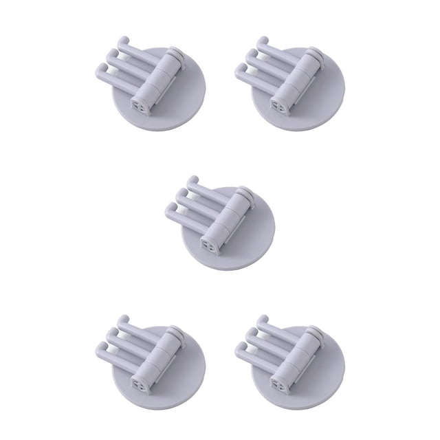 yingyy 1/2/3/5 Seamless Adhesive Hook Strong Bearing Capacity 3in1 Stick Hooks Hanging Rack Wall-Mounted Key Holder Towel Storage Racks Gray 5PCS