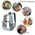 thumbnail image 5 of SEANATIVE 17 Inches Clear Backpack for Teens Kids Transparent Bookbag See Through School Bag PVC Heavy Duty Daypack with Adjustable Straps, Shark Bubble Heart-shaped Blue, 5 of 7