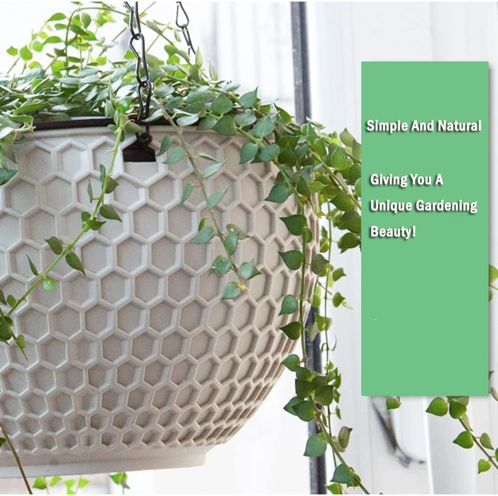 8.3 Inch Hanging Planters for Indoor Plants, Outdoor Garden Planter Pots, Honeycomb