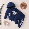 thumbnail image 2 of ATAIKU Newborn Baby Boy Clothes Long Sleeve Hooded Top + Pants Infant Baby Romper Cotton Toddler Outfits, 2 of 10