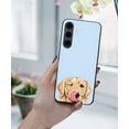 thumbnail image 5 of WIRESTER Shockproof Soft Rubber Cover Case for Samsung Galaxy S24 FE 6.7", Animal Winking Golden Retriever On Light Blue Background, 5 of 5