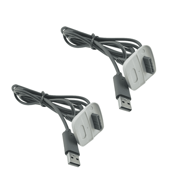  Charging Cable for Xbox 360 Wireless Game Controllers Remote Charger Cord,2 Packs-Grey