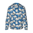 thumbnail image 2 of Goofa Swan Birds Printed Women's UPF 50+ Sun Protection Hoodie Jacket Lightweight Long Sleeve Sun Shirt for Women with Pocket Hiking Outdoor-Large, 2 of 9
