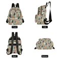 thumbnail image 4 of FORMRS Mini Backpack Purse for Women Quilted Travel Daypack Casual Shoulder Bag, Green Floral Cats Pattern, 4 of 7