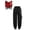 Red, variant on Aislor Kids Girls Hip Hop Dance Shiny Sequins Sleeveless Crop Tops with Chain Pocket Jogger Pants Green 8
