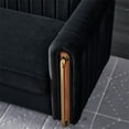 thumbnail image 5 of Velvet Couch, Modern Upholstered Sofa with Arms and Golden Metal Legs for Living Room Bedroom and Office, Black, 5 of 7