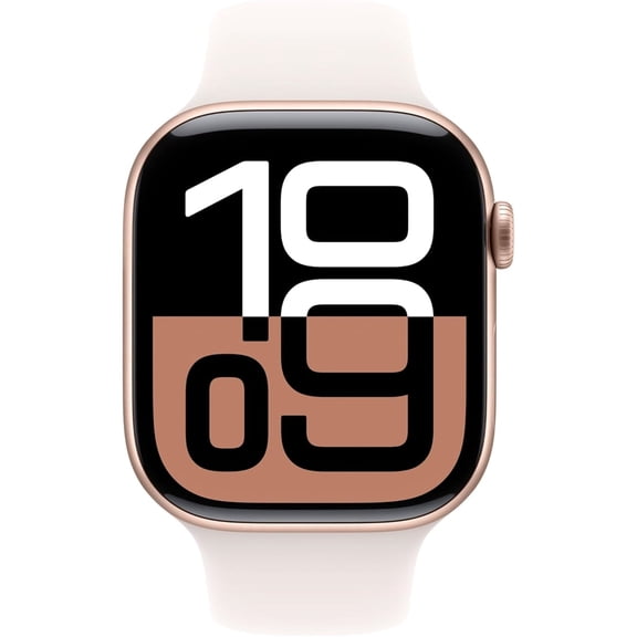 Pre-Owned Apple Watch Series 10 [GPS   Cellular, 46mm] - Aluminum Case with Starlight Sport Band - Rose Gold